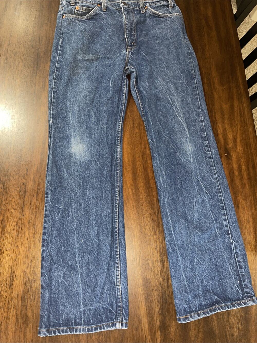 Vtg Levi’s 517 Mens Blue Jeans Orange Tab Sz36X31 Closer To 35x30 Made USA